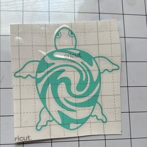 Cricut Sea Turtle Vinyl Decal in Aqua